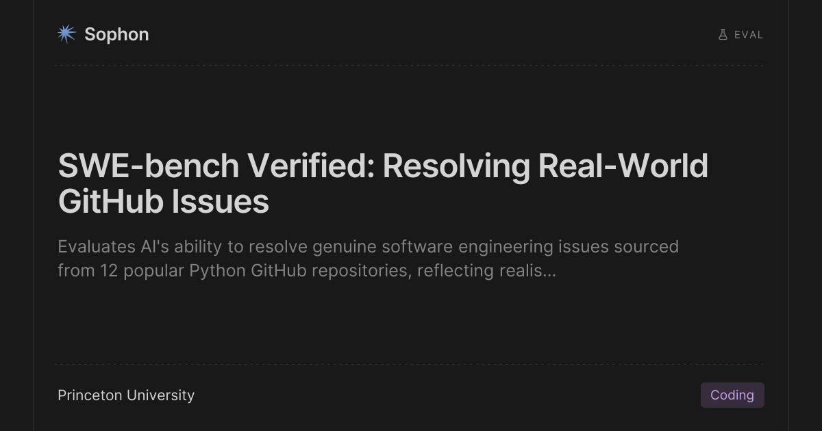 SWE-bench Verified: Resolving Real-World GitHub Issues by Princeton ...