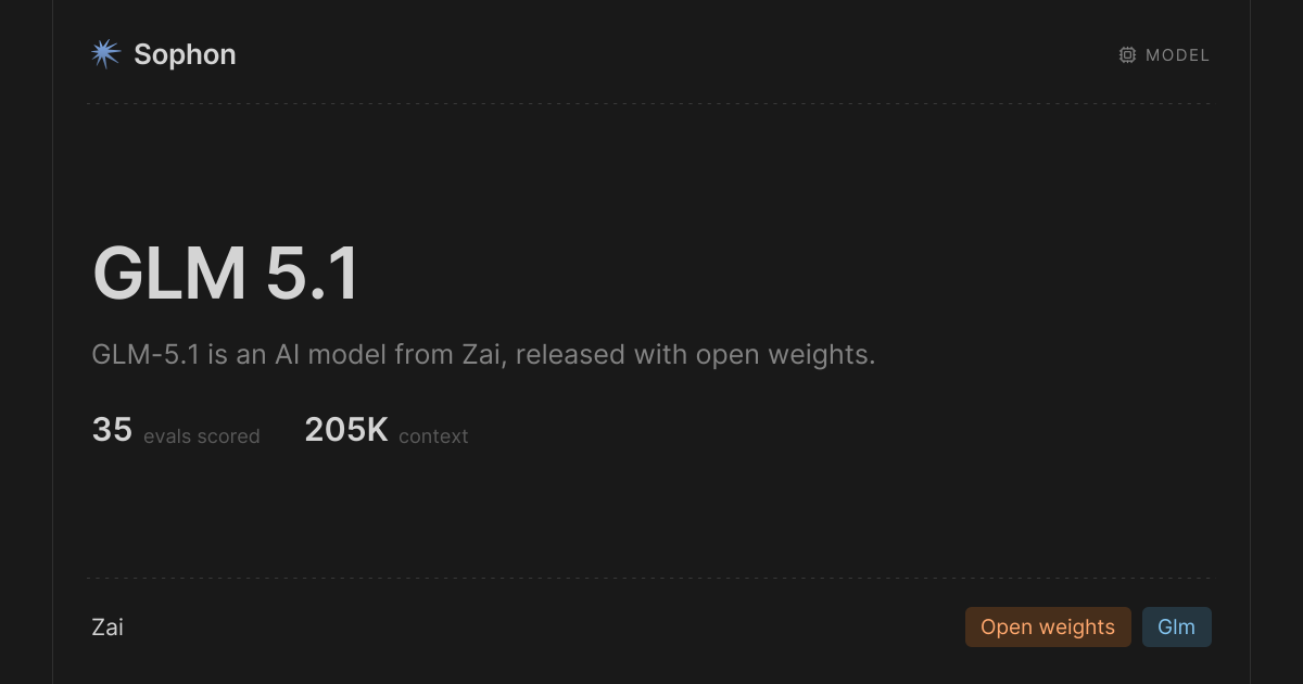 GLM 5.1 by Zai · Sophon