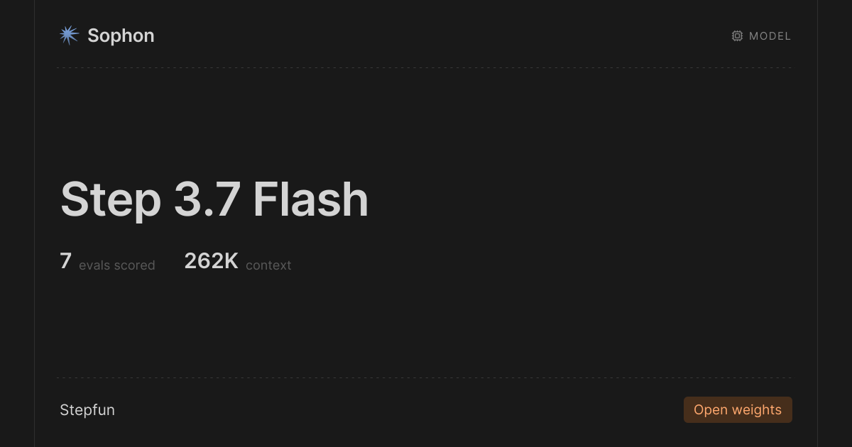 Step 3.7 Flash by Stepfun · Sophon