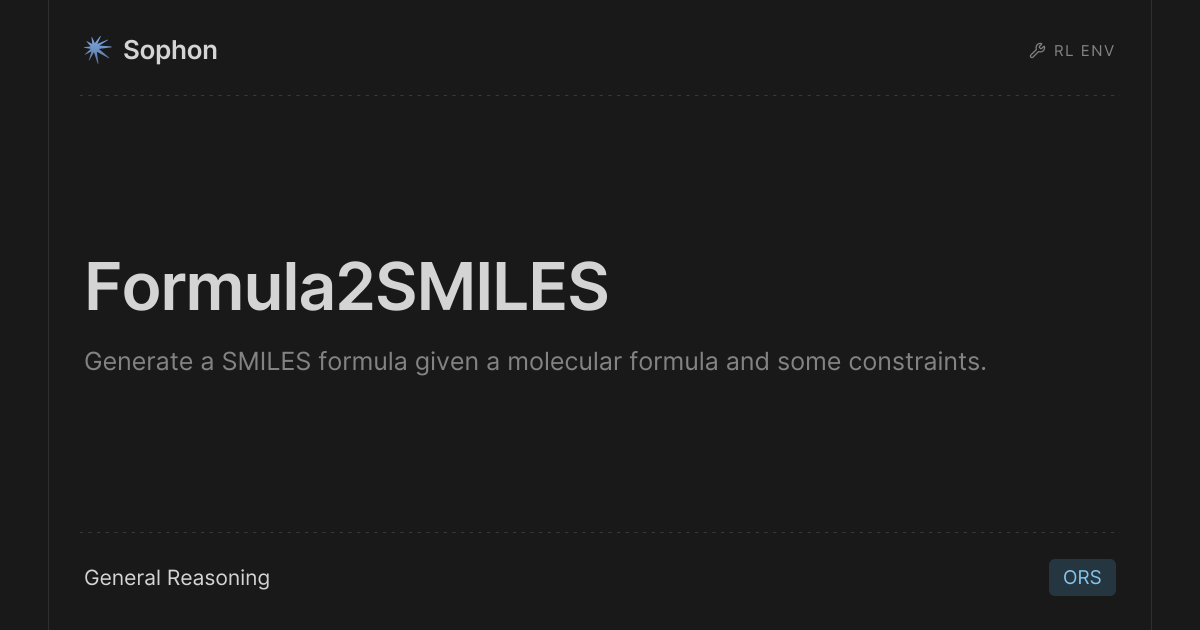Formula2SMILES by General Reasoning · Sophon
