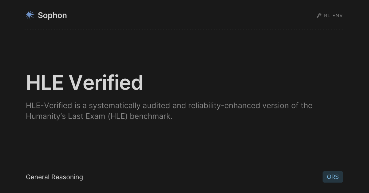 HLE Verified by General Reasoning · Sophon