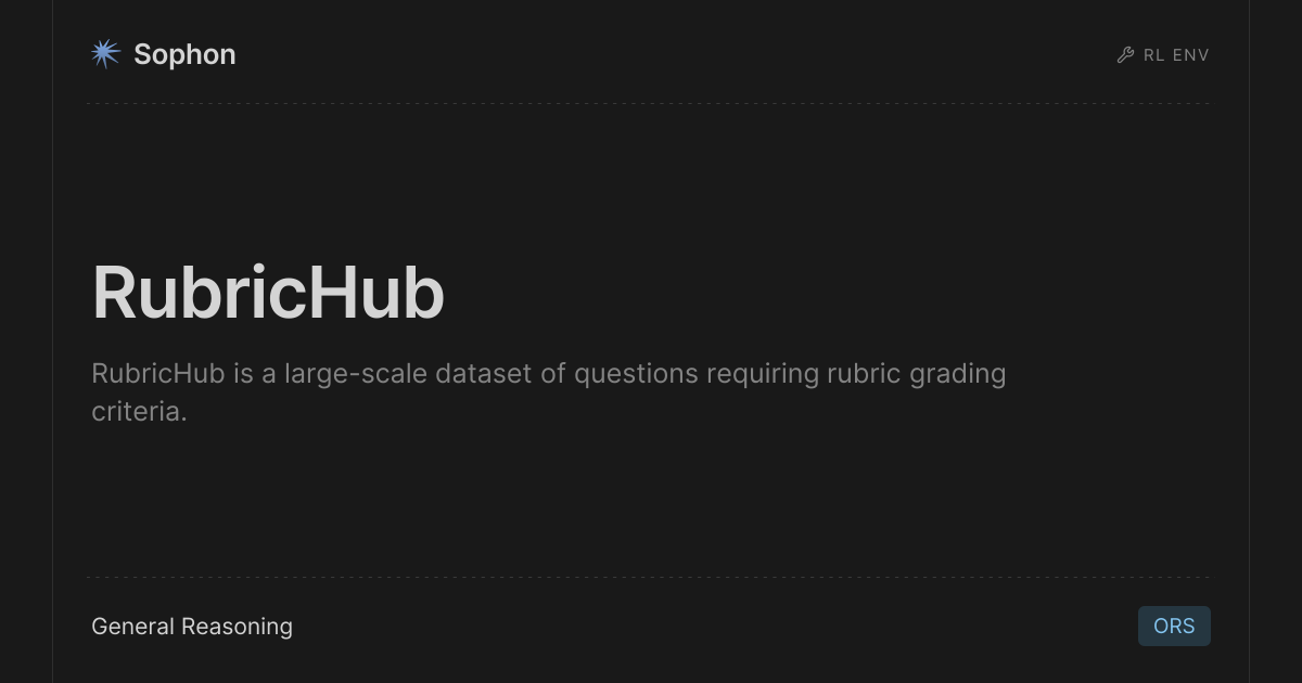 RubricHub by General Reasoning · Sophon