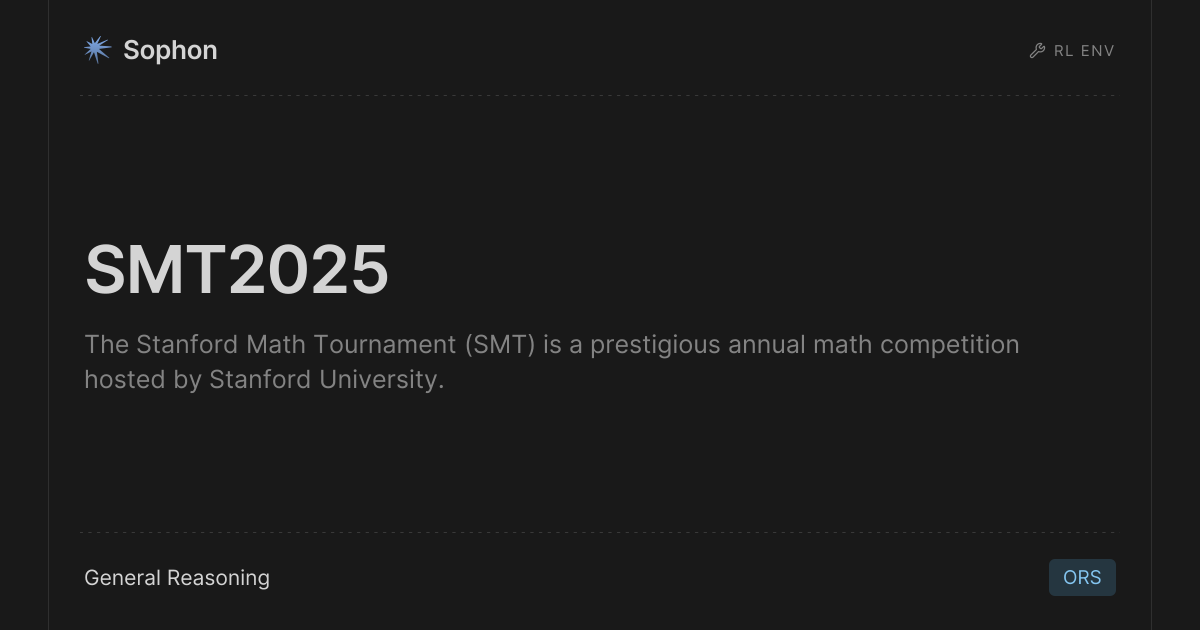 SMT2025 by General Reasoning · Sophon